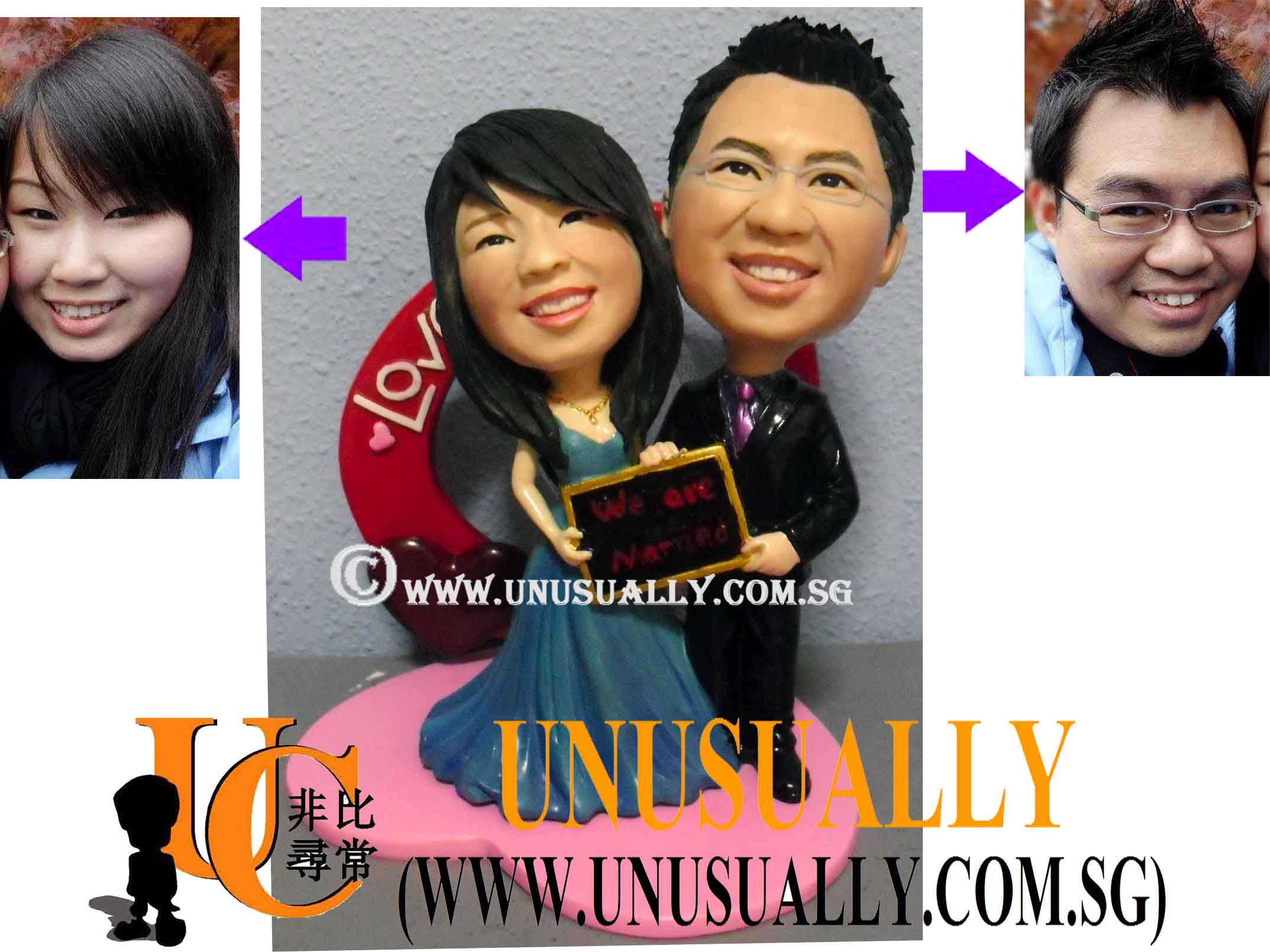 Custom 3D Newly Wed Lovely Couple Figurines
